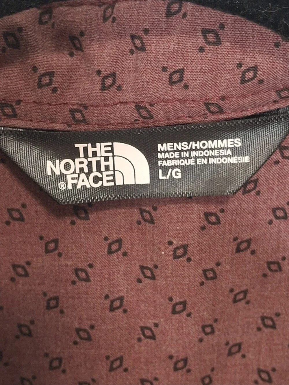 The North Face Men's Short-Sleeve Button-Down Shirt in Burgundy Microprint
